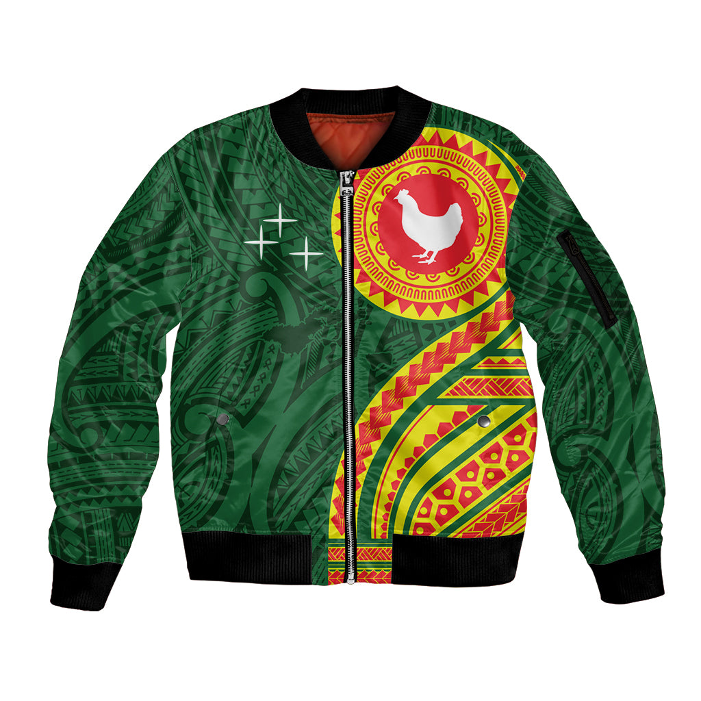 Manu'a Cession Day Sleeve Zip Bomber Jacket Polynesian Pattern