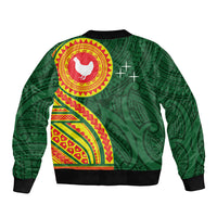 Manu'a Cession Day Sleeve Zip Bomber Jacket Polynesian Pattern