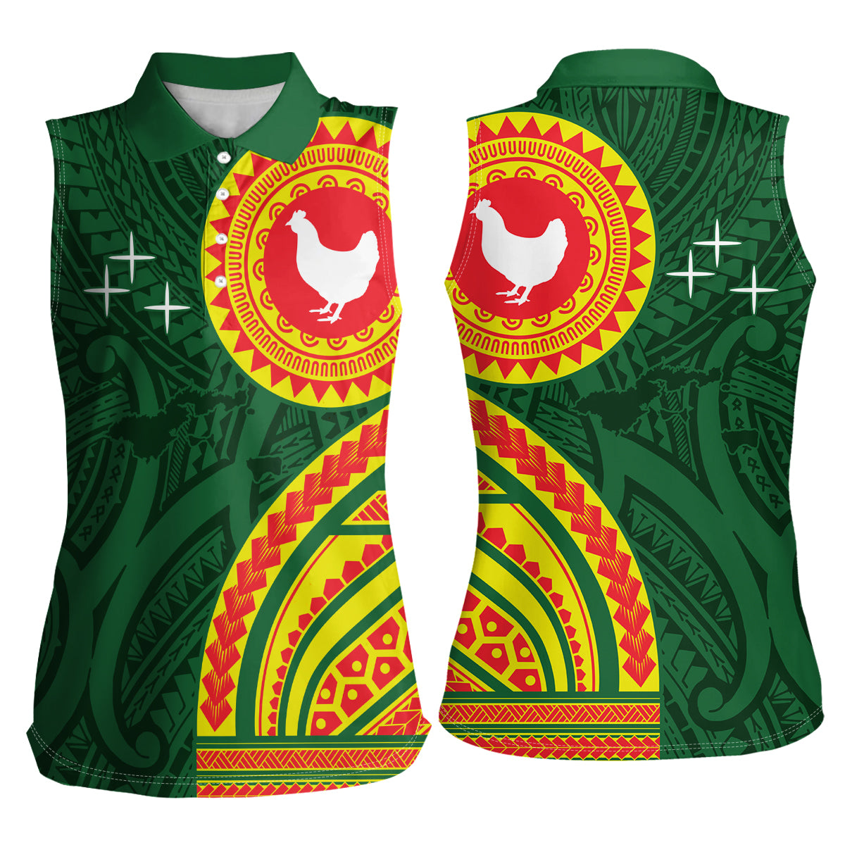 Manu'a Cession Day Women Sleeveless Polo Shirt Polynesian Pattern LT03 - Polynesian Pride