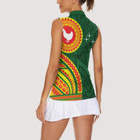 Manu'a Cession Day Women Sleeveless Polo Shirt Polynesian Pattern LT03 - Polynesian Pride