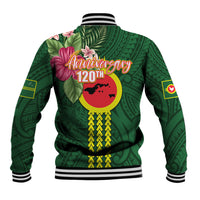 Manu'a Cession Day 120th Anniversary Baseball Jacket Polynesian Pattern and Hibiscus Flower