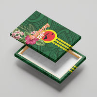 Manu'a Cession Day 120th Anniversary Canvas Wall Art Polynesian Pattern and Hibiscus Flower