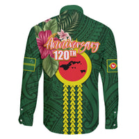 Manu'a Cession Day 120th Anniversary Family Matching Off The Shoulder Long Sleeve Dress and Hawaiian Shirt Polynesian Pattern and Hibiscus Flower