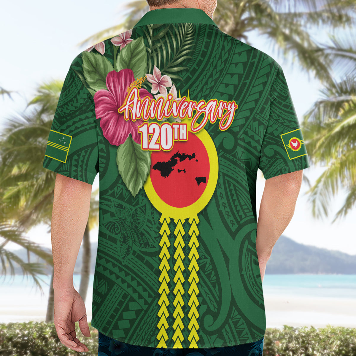 Manu'a Cession Day 120th Anniversary Hawaiian Shirt Polynesian Pattern and Hibiscus Flower