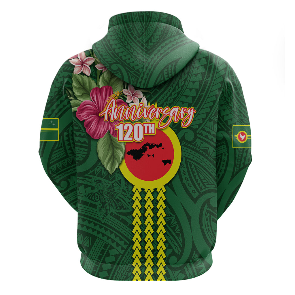 Manu'a Cession Day 120th Anniversary Zip Hoodie Polynesian Pattern and Hibiscus Flower