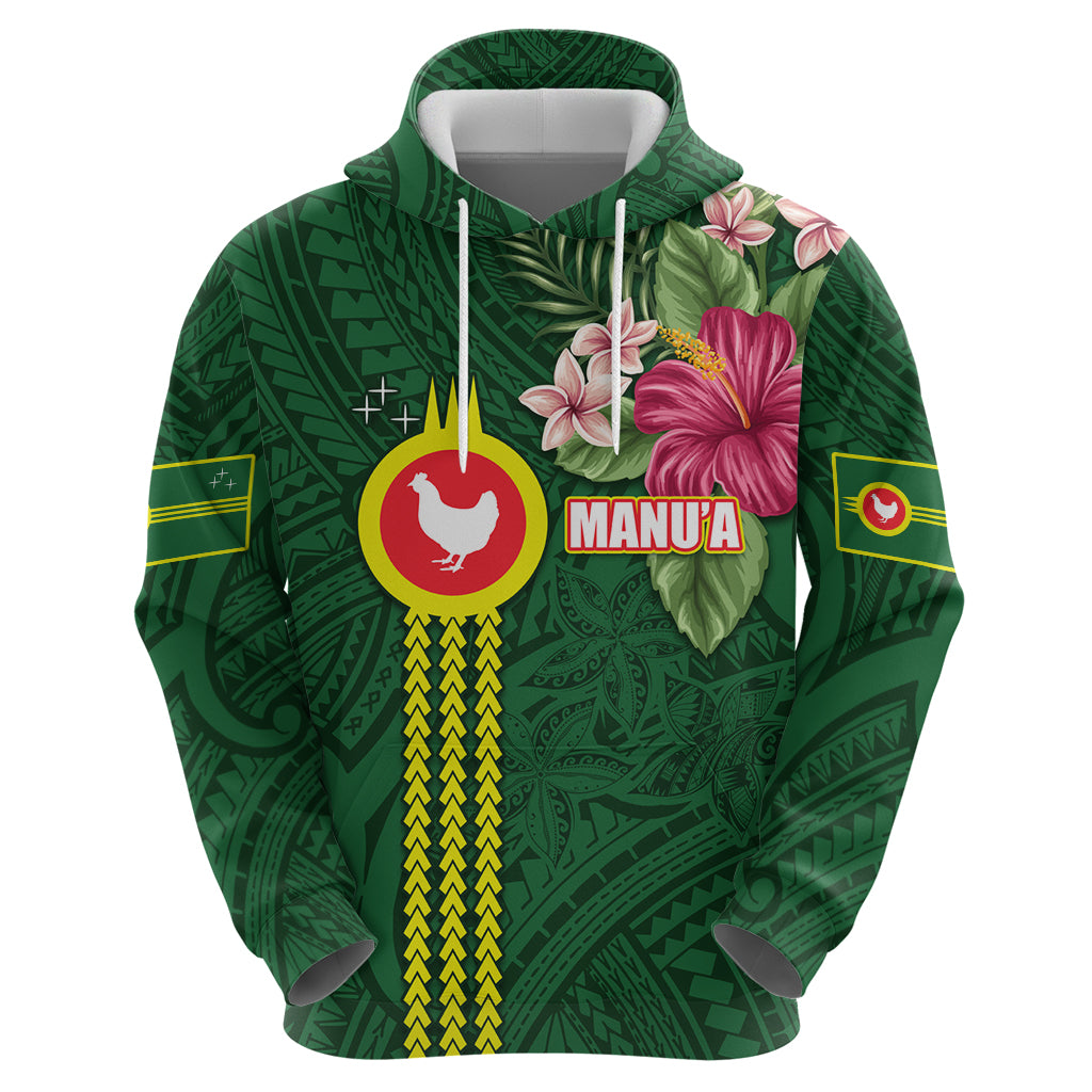 Manu'a Cession Day 120th Anniversary Zip Hoodie Polynesian Pattern and Hibiscus Flower