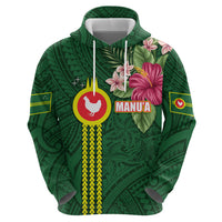 Manu'a Cession Day 120th Anniversary Zip Hoodie Polynesian Pattern and Hibiscus Flower