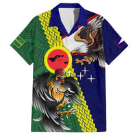 Manu'a Island and American Samoa Hawaiian Shirt Rooster and Eagle Mascot LT03 Green - Polynesian Pride