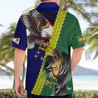 Manu'a Island and American Samoa Hawaiian Shirt Rooster and Eagle Mascot LT03 - Polynesian Pride