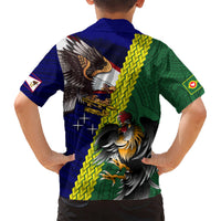 Manu'a Island and American Samoa Kid Hawaiian Shirt Rooster and Eagle Mascot