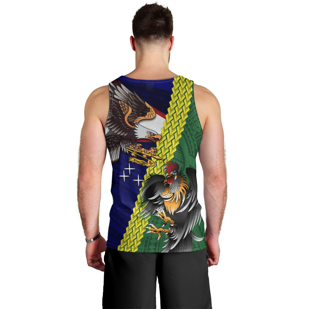 Manu'a Island and American Samoa Men Tank Top Rooster and Eagle Mascot LT03 - Polynesian Pride