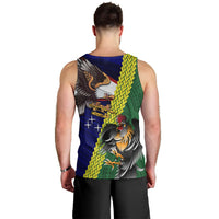 Manu'a Island and American Samoa Men Tank Top Rooster and Eagle Mascot LT03 - Polynesian Pride