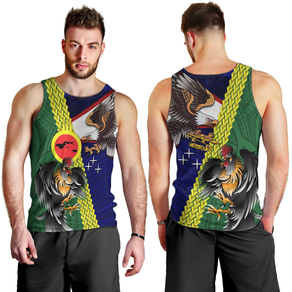 Manu'a Island and American Samoa Men Tank Top Rooster and Eagle Mascot LT03 - Polynesian Pride