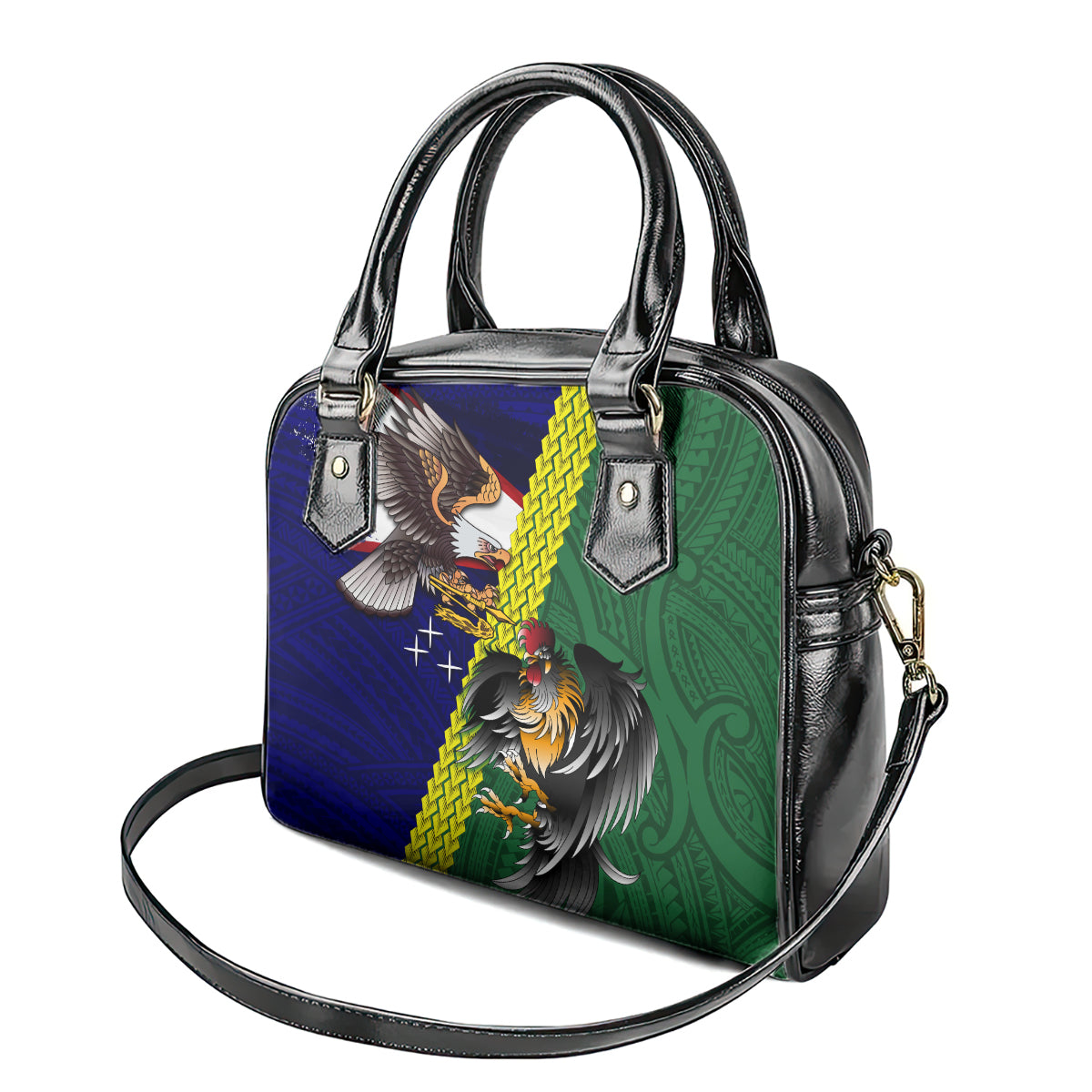 Manu'a Island and American Samoa Shoulder Handbag Rooster and Eagle Mascot