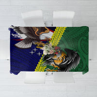 Manu'a Island and American Samoa Tablecloth Rooster and Eagle Mascot LT03 Green - Polynesian Pride