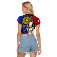 Philippines Lapu-Lapu Raglan Cropped T Shirt Filipino Sun Tattoo With Yakan Pattern