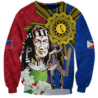 Philippines Lapu-Lapu Sweatshirt Filipino Sun Tattoo With Yakan Pattern