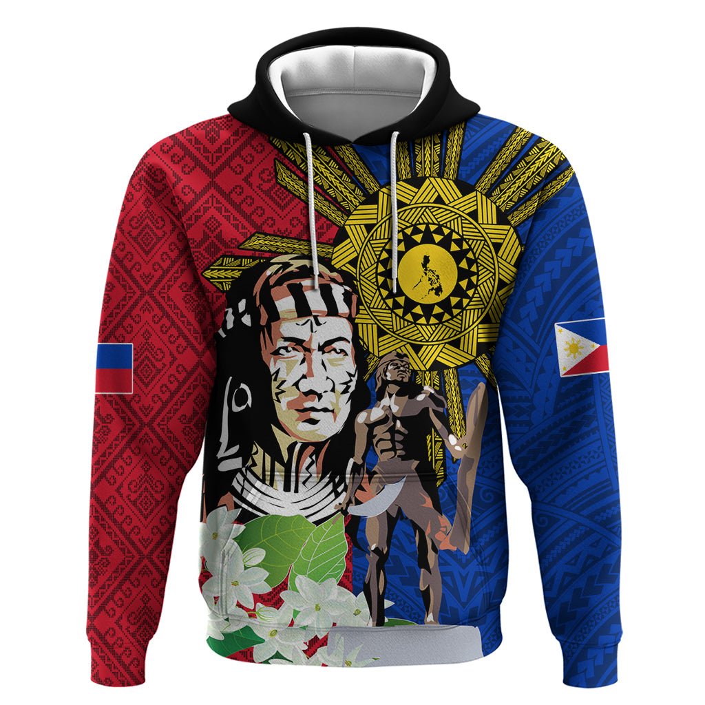 Philippines Lapu-Lapu Zip Hoodie Filipino Sun Tattoo With Yakan Pattern