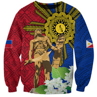 Philippines Lapu Lapu King Jasmine Flowers Sweatshirt Filipino Sun Tattoo