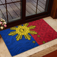 Philippines Sun Batok Tattoo Rubber Doormat Polynesian and Yakan Pattern