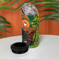 Proud of Manu'a Islands 4 in 1 Can Cooler Tumbler Rooster and Polynesian Art Wing Style LT03 - Polynesian Pride