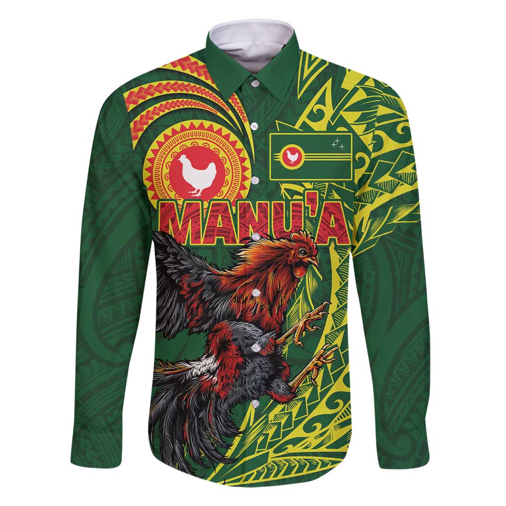 Proud of Manu'a Islands Family Matching Mermaid Dress and Hawaiian Shirt Rooster and Polynesian Art Wing Style