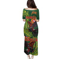 Proud of Manu'a Islands Family Matching Puletasi and Hawaiian Shirt Rooster and Polynesian Art Wing Style LT03 - Polynesian Pride