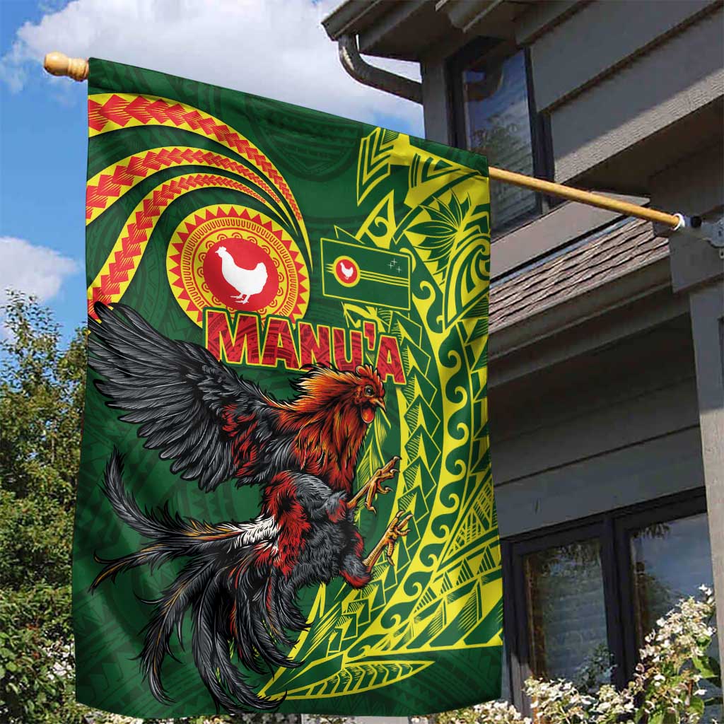 Proud of Manu'a Islands Garden Flag Rooster and Polynesian Art Wing Style
