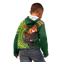 Proud of Manu'a Islands Kid Hoodie Rooster and Polynesian Art Wing Style