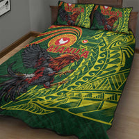 Proud of Manu'a Islands Quilt Bed Set Rooster and Polynesian Art Wing Style