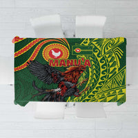 Proud of Manu'a Islands Tablecloth Rooster and Polynesian Art Wing Style LT03 Green - Polynesian Pride