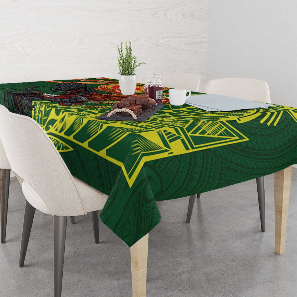 Proud of Manu'a Islands Tablecloth Rooster and Polynesian Art Wing Style LT03 - Polynesian Pride