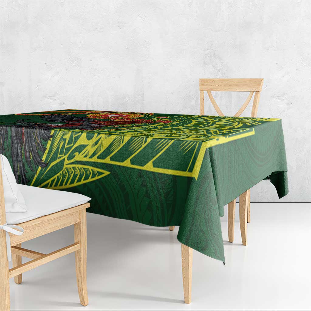 Proud of Manu'a Islands Tablecloth Rooster and Polynesian Art Wing Style LT03 - Polynesian Pride