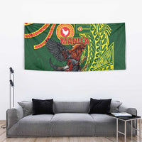 Proud of Manu'a Islands Tapestry Rooster and Polynesian Art Wing Style