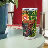Proud of Manu'a Islands Tumbler Cup Rooster and Polynesian Art Wing Style LT03 - Polynesian Pride