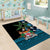 Fiji Day Area Rug Palm Tree With Plumeria Tapa Tribal Pattern