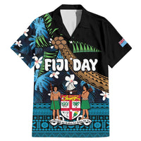 Fiji Day Family Matching Mermaid Dress and Hawaiian Shirt Palm Tree With Plumeria Tapa Tribal Pattern