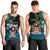 Fiji Day Men Tank Top Palm Tree With Plumeria Tapa Tribal Pattern