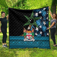 Fiji Day Quilt Palm Tree With Plumeria Tapa Tribal Pattern LT03 - Polynesian Pride