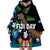 Fiji Day Wearable Blanket Hoodie Palm Tree With Plumeria Tapa Tribal Pattern