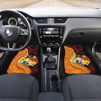Tonga Culture Car Mats Ngatu Pattern with Plumeria and Hibiscus