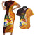 Tonga Culture Couples Matching Short Sleeve Bodycon Dress and Hawaiian Shirt Ngatu Pattern with Plumeria and Hibiscus