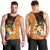 Tonga Culture Men Tank Top Ngatu Pattern with Plumeria and Hibiscus