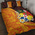 Tonga Culture Quilt Bed Set Ngatu Pattern with Plumeria and Hibiscus