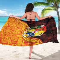 Tonga Culture Sarong Ngatu Pattern with Plumeria and Hibiscus