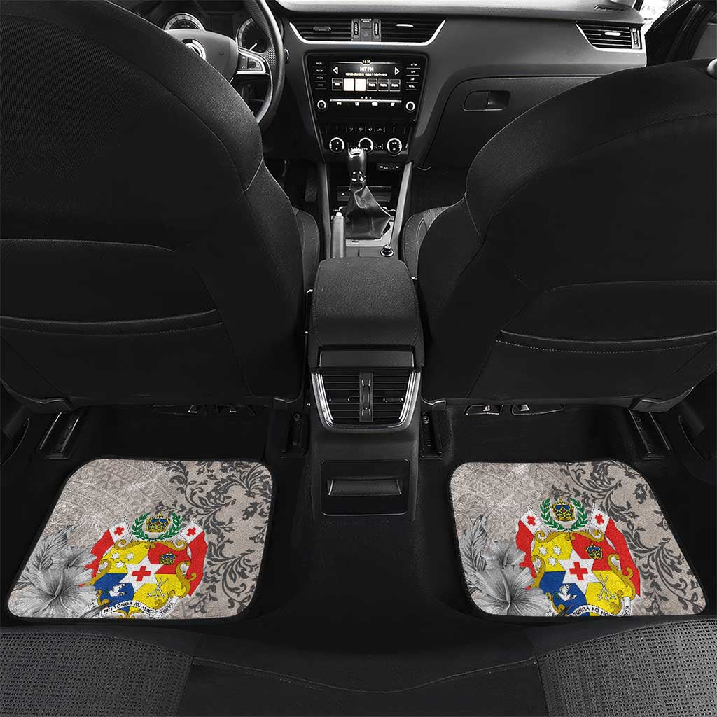 Tonga Culture Car Mats Ngatu Pattern and Blooming Hibiscus