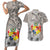 Tonga Culture Couples Matching Short Sleeve Bodycon Dress and Hawaiian Shirt Ngatu Pattern and Blooming Hibiscus