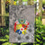 Tonga Culture Garden Flag Ngatu Pattern and Blooming Hibiscus