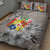 Tonga Culture Quilt Bed Set Ngatu Pattern and Blooming Hibiscus