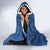 Polynesian Hibiscus and Plumeria with Tapa Pattern Hooded Blanket Blue Color